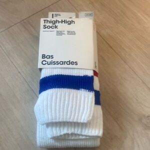 NWT American Apparel Thigh-High Socks - Red, White, Blue Stripe
